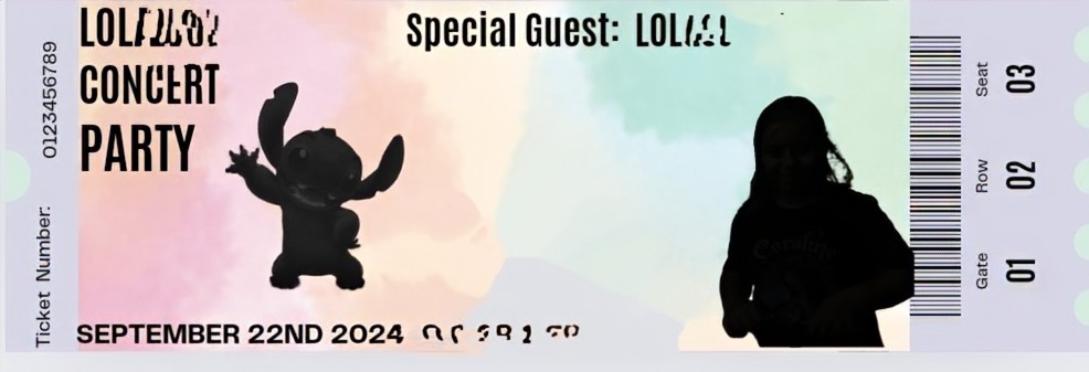 Invite ticket we made for a special birthday girl we have blurred the infomation for privacy reasons